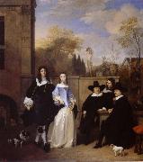 REMBRANDT Harmenszoon van Rijn Portrait of a family in a Garden oil painting